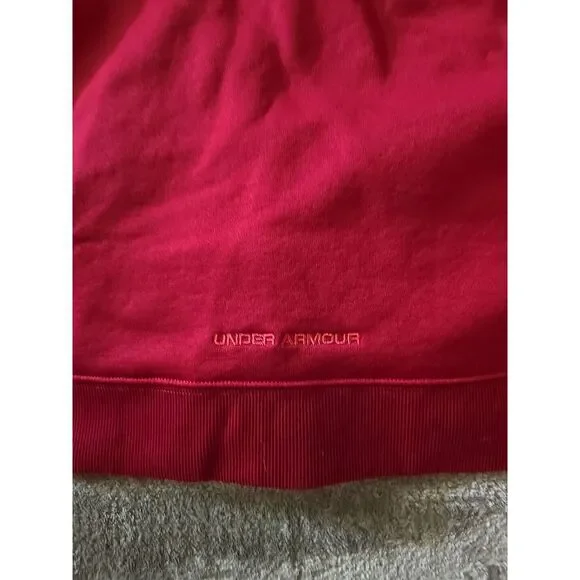 Under Armour Womens Red Full Zip Hoodie Sweatshirt LG Athletic Activewear - Picture 7 of 8